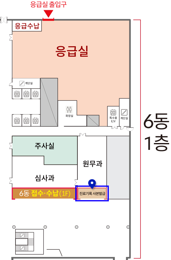 진료기록사본발급창구 위치안내